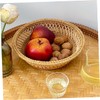 MAGICLULU Woven Round Bread Basket for Serving Rattan Fruit and
