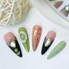 100% 5D Handmade Press on Nails with Charms Long Stiletto