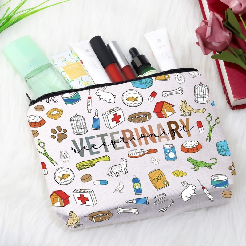 GJTIM Veterinary Receptionist Zipper Pouch Veterinarian Appreciation Gift Animal Rescue