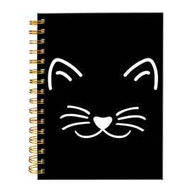 iampanda Spiral Journal Notebook,Strong Twin-Wire Binding with Premium Paper for Girl Women,60 Sheets A5 College Ruled Notebook/Journal,Perfect for School Office Home Gifts,Cute Cat Face