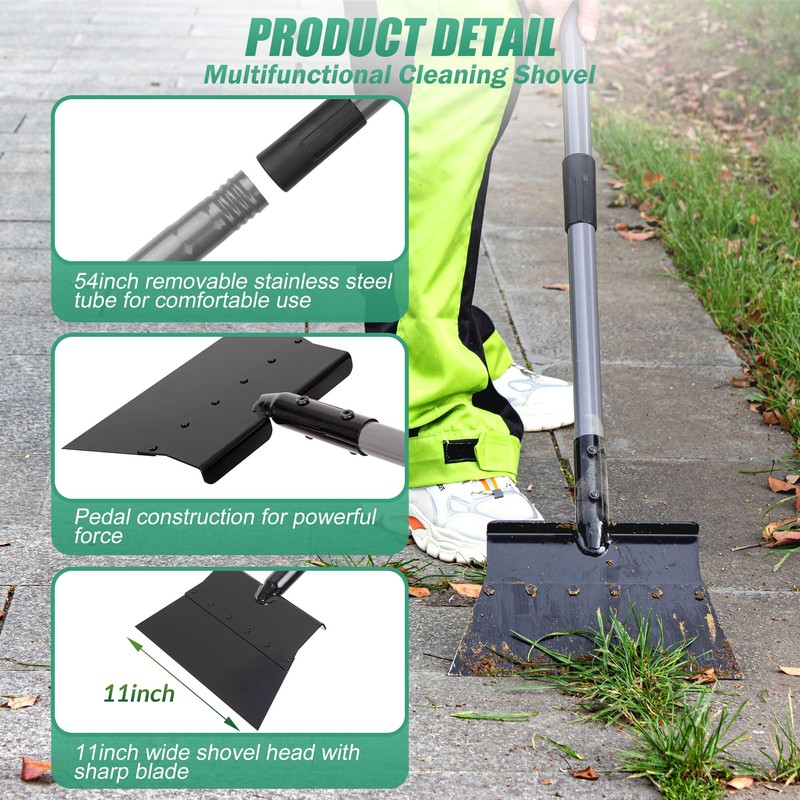 Suchtale Garden Flat Shovel Scraper, Heavy Duty Multifunctional Outdoor Cleaning