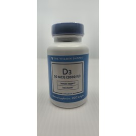 the Vitamin ShoppeVitamin D3 Immune Support & Bone Health 2,000 IU 200 Softgels
