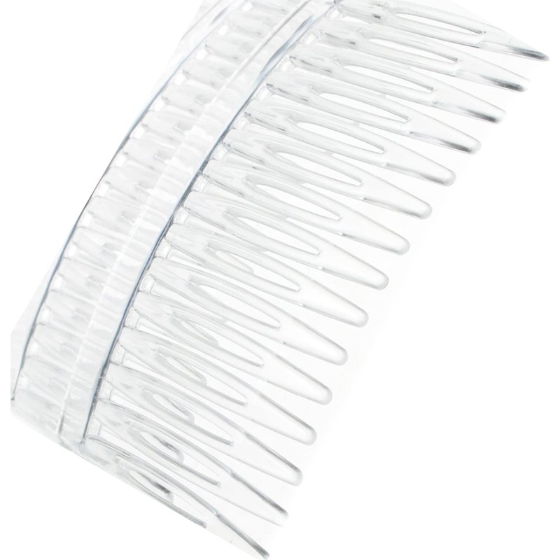 Glitz4Girlz® 4 Pack 7cm Clear Hair Side Combs Slides Grips