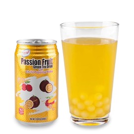 Tung Shaing Foods RICO Passion Fruit Green Trea with Litchi Popping Boba (11.5fl oz Can)