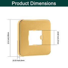 BathAce Shower Arm Flange, Stainless Steel Replacement Wall Split Flange/Escutcheon Plate Floor for Universal Standard Shower Head Arm Pipe(Square-Non Split, Gold)