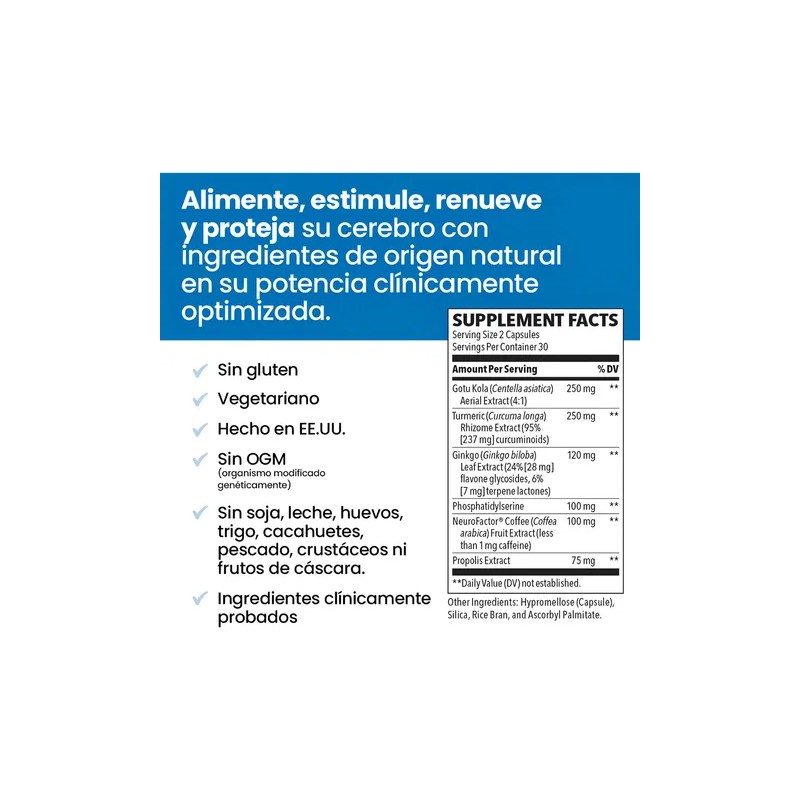 NeuroQ Memoria y Concentracin LifeSeasons, Suplemento en Cpsulas para Enfoque
