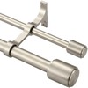 Brushed Nickel Double Curtain Rods 144-164", Double Curtain Rods with