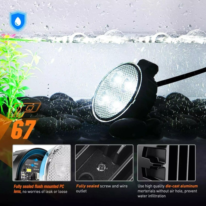 Nilight 3" 12W LED Work Light Bar Round Flood Fog