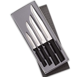 Rada Cutlery 4-Piece Wedding Register Knife Gift Set, Made in USA, Black Handles