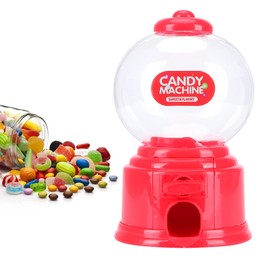 Candy Machine Dispenser, Plastic Candy Machine Mini Money Bank Mini Sweet Dispenser Cute Sweet Machine Gumball Machine Vending Machine Suitable for Candies or Nuts Less Than 1.5cm in Diameter (Red)