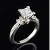 Venetia Top Grade Realistic Princess Cut Simulated Diamond 3-Stones Ring