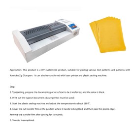 SUPERFINDINGS 50 Sheets Toner Reactive Foil 11.42x7.3in Rectangle Metallic Transfer Foil Paper Sheet Golden for Laser Printer+Laminator DIY Craft Embossing Scrapbooking Cards