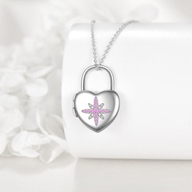 TIGER RIDER Heart 925 Sterling Silver Locket Necklace Hexagram Star Pendant that Holds Pictures Jewelry Gift for Women Birthday Christmas