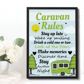 RED OCEAN FRAMED Caravan Rules Print Caravan Accessories Caravan Gift Home Decor Wall Art