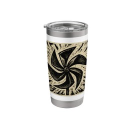 Carving Pinwheel Spinning Wind Rotation Swirl Stainless Steel Insulated Tumbler