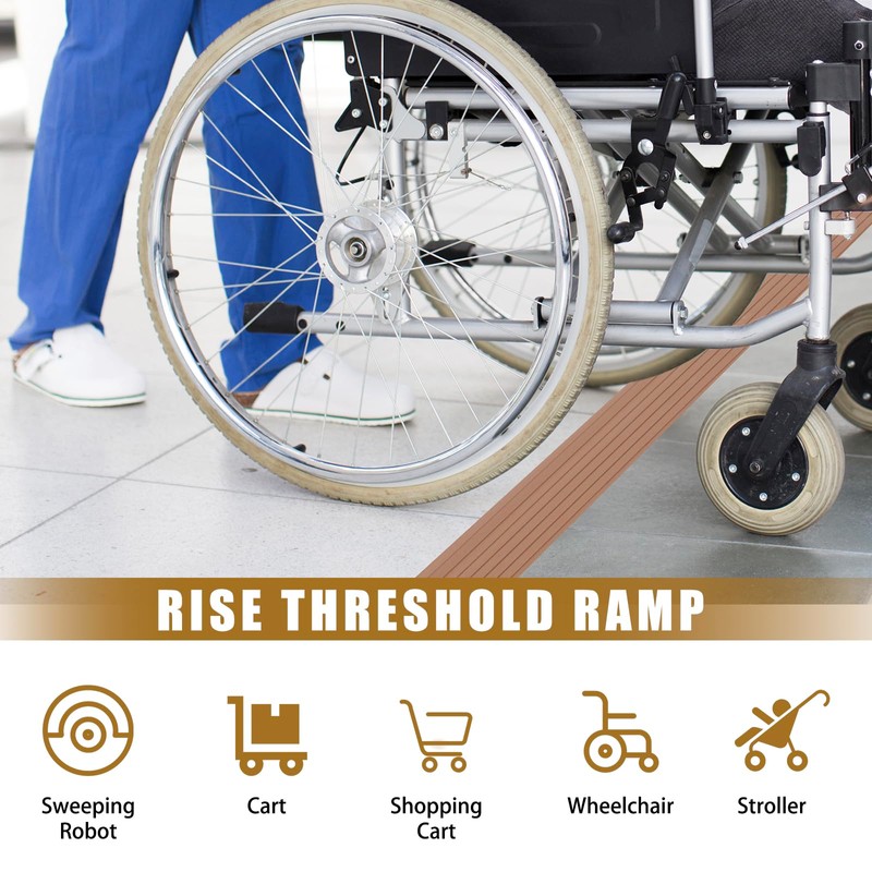 Threshold Ramps for Doorways, 0.4" Rise Rubber Door Threshold Ramp