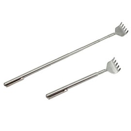 Garden Of Arts Stainless Steel Pen Shaped Telescopic Back Body Itch Back Scratcher, Silver