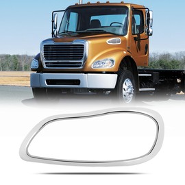 Left Chrome Headlight Bezel Trim Compatible with 2002-2018 Freightliner Business Class M2 100 106 112 Headlamp Cover Replacement