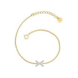 Glanzstücke München Women's Bracelet Letter X 925 Sterling Silver with Zirconia, Silver, Cubic Zirconia