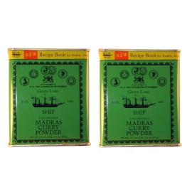 Ship Madras Curry Powder Green Label 2 Tins of The Original Ship Madras Curry Powder Green Label Total 1000g - 35oz