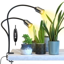 Relassy LED Grow Light for Indoor Plants 75W Sunlike Full Spectrum Indoor Grow Light Plants - 3/6/12H Auto On/Off Timer Grow Lamp - 4 Dimmable Indoor Plants Light - 22.5 Inch Longer Gooseneck