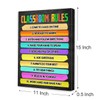 Inspirational Wall Art for Classroom,Classroom Rules Canvas Wall Art,Positive Motivational