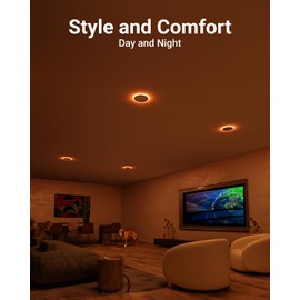 Sunco 12 Pack 6 Inch LED Recessed Light with Night Light, Flush Mount Ceiling Light, Baffle Trim Slim Can Lights, 1500 LM, Selectable CCT 2700K/3000K/4000K/5000K/6000K, Dimmable, 14W=100W ETL