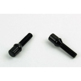 BWA 20 PCs Black M12x1.25 Spline Drive Conical Seat Lug Bolts 1.1 Inch/28mm With Key