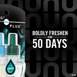 Febreze Unstopables Odor-Fighting PLUG Air Freshener, Fresh, (2) .87 fl. oz. Oil Refill