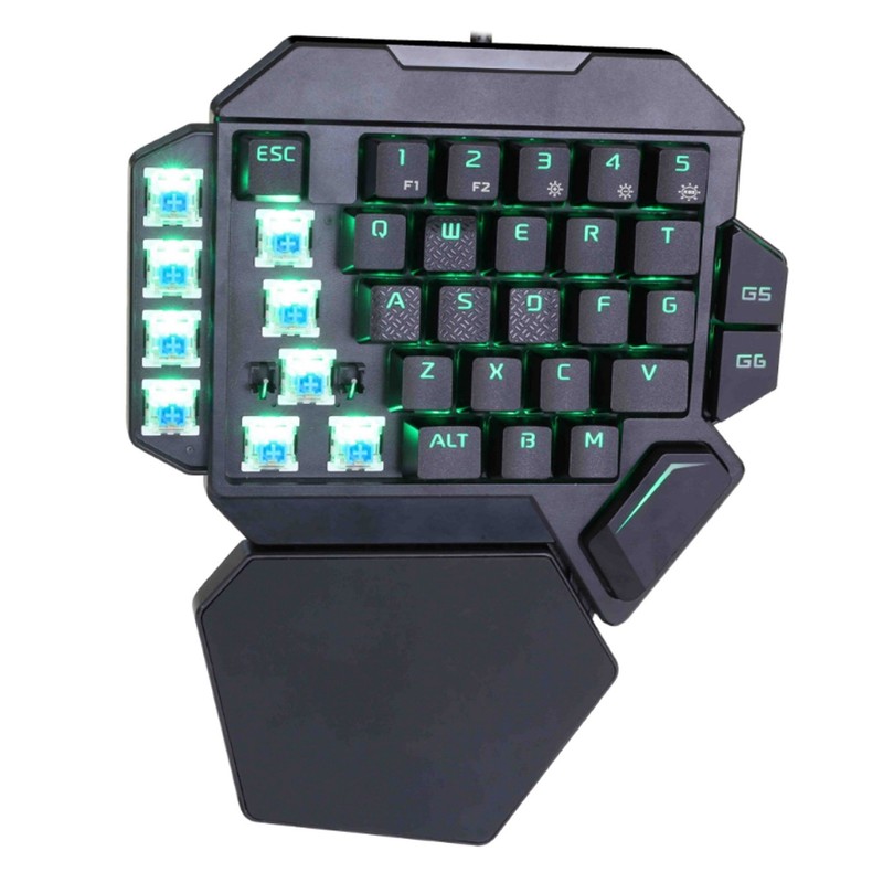 Onehanded Keyboard RGB Blacklight Mechanical Keyboard With Macro Definition Function