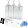 Nesekt Shampoo Bottle Dispenser Large Capacity 650ml Clear 3-Piece Set