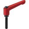 NBK Machine Element Parts Clamp Lever (Male Thread) LDM-8-16-RD (Red)