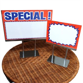 Countertop Acrylic Frame Sign Holder, 10" H Heavy Duty Tabletop Display for 5.5" x 7" Cards, 10 Pack