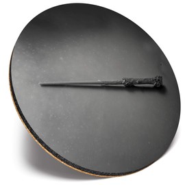 Round Single Coaster - BW - Magic Wizarding World Elder Wand |Glossy Quality Coasters | Tabletop Protection for Any Table Type #37046