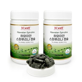 hiwel (4 month supply) Hi Well Hawaiian Spirulina Powder Capsules 180 capsules, 2 units / (4개월분) 하이웰 하와이안 스피루리나 분말 캡슐 180캡슐, 2개