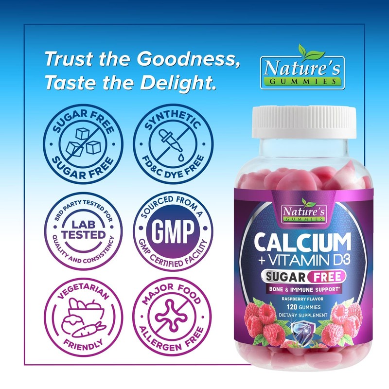 Calcium Supplement Gummies - Sugar Free Calcium Gummy with 400
