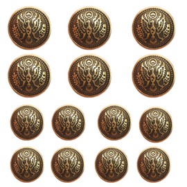 YaHoGa 14pcs Antique Gold Blazer Buttons for Men's Suits Blazers Sport Coats 20mm 15mm Metal Shank Blazer Buttons Set for Sewing Coats Suits Blazers (MB20050)