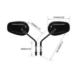 TCMT Pair of Motorcycle Black Rear View Mirrors Fits For Harley Road King CVO Road Street Tri Glide Freewheeler Street XG500 XG750 Sportster XL1200 XL883 Softail Street Bob
