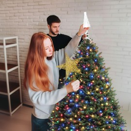 Christmas Tree Topper Holder - Twist On Universal Stabilizer with Adjustable Attachments. Secure Lock for Treetop Ornaments, Fits Most Basic Tree Types & Topper Bases (White)
