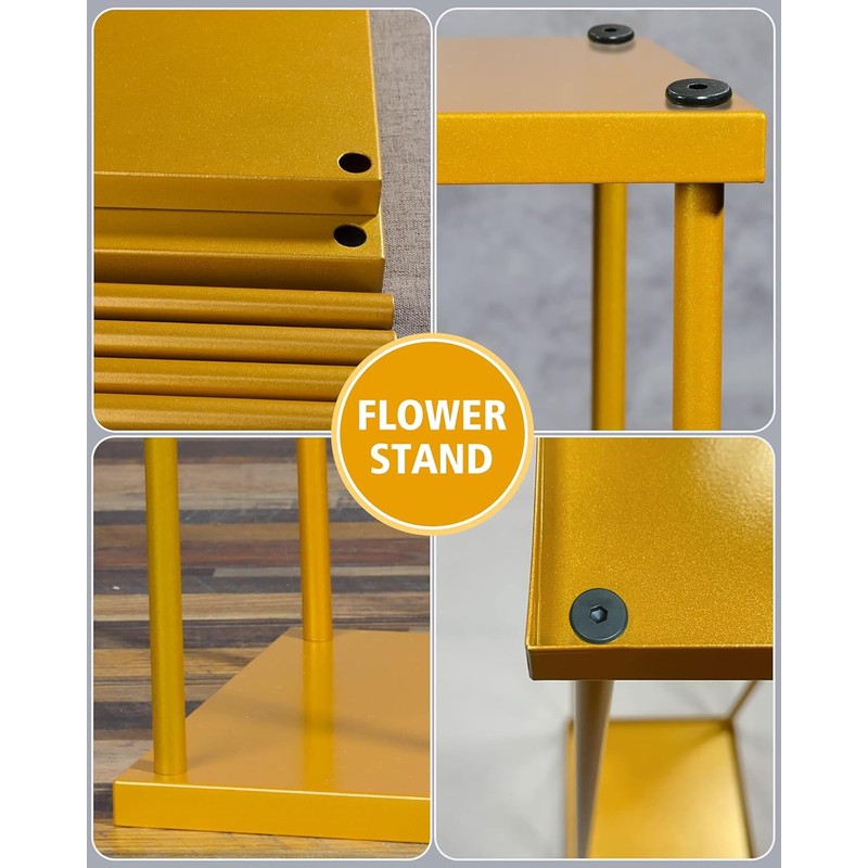 YALLOVE Gold Flower Stand Set of 4, 23.6 Inch Tall