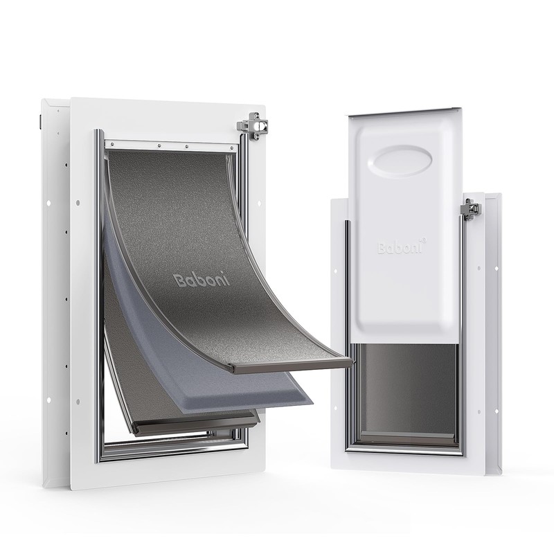 Baboni 3-Flaps Pet Door for Interior and Exterior Doors, Steel