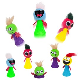 PROLOSO 40 Pcs Jumping Toys Popper Spring Launchers Bouncy Ball Hair Man
