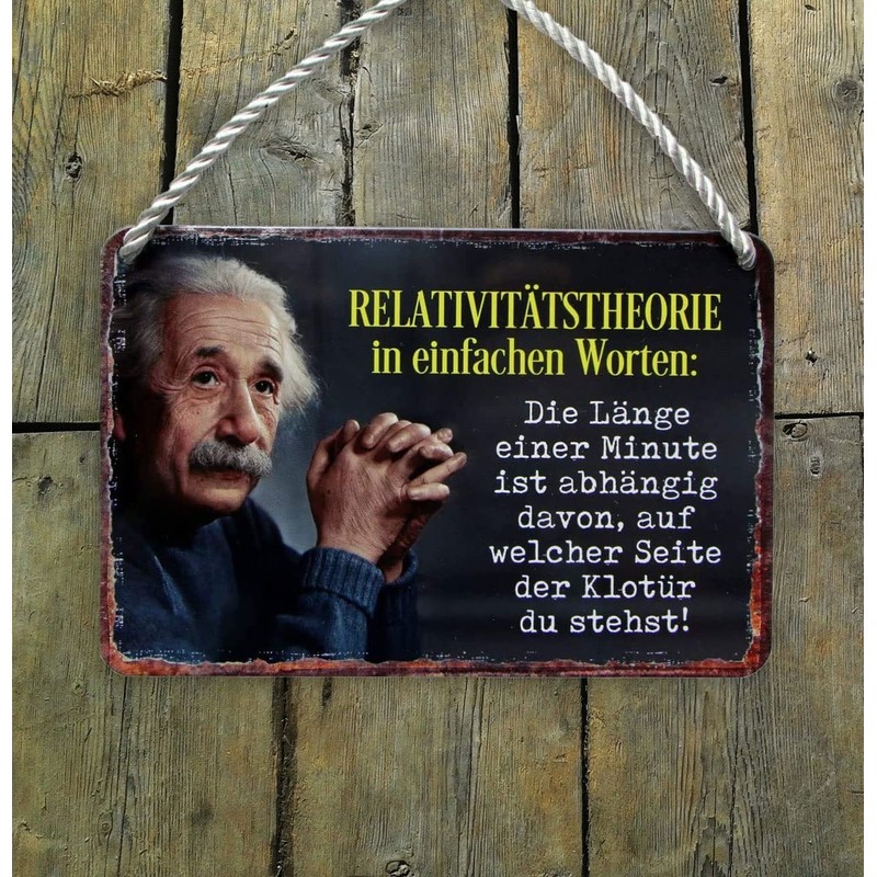 Blechschilder funny Albert Einstein quote decorative hanging sign, 18 x