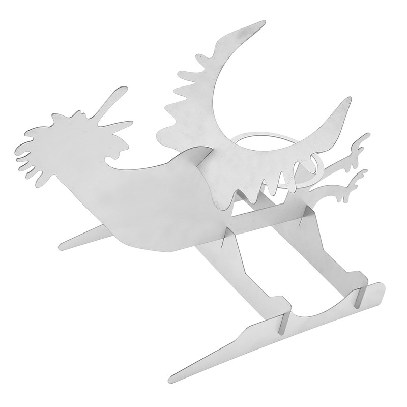 Stainless Steel Chicken Stand Removable Portable MotorcycleShape BBQ Roaster Stand