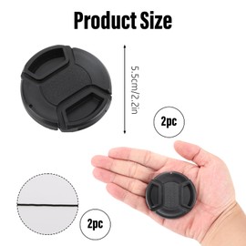 Lotbun Lens Caps 52 mm with Anti-Lost Rope for Nikon D3000 D3100 D3200 D3300 D5000 D5100 D5200 D5300 D5500 with AF-S 18-55 mm Pack of 2