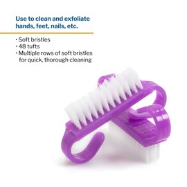 McKesson Nail Brush, Easy Grip Handle, Single Use/Disposable, Purple, 50 Count