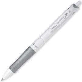 Pilot Acroball Pure White Retractable Ballpoint Pen - Begreen Range 79% Recycled - Pack of 6 Pens - Medium 1.0mm Nib - Ideal for Writing, School, Home, Revision, Office. (Black)