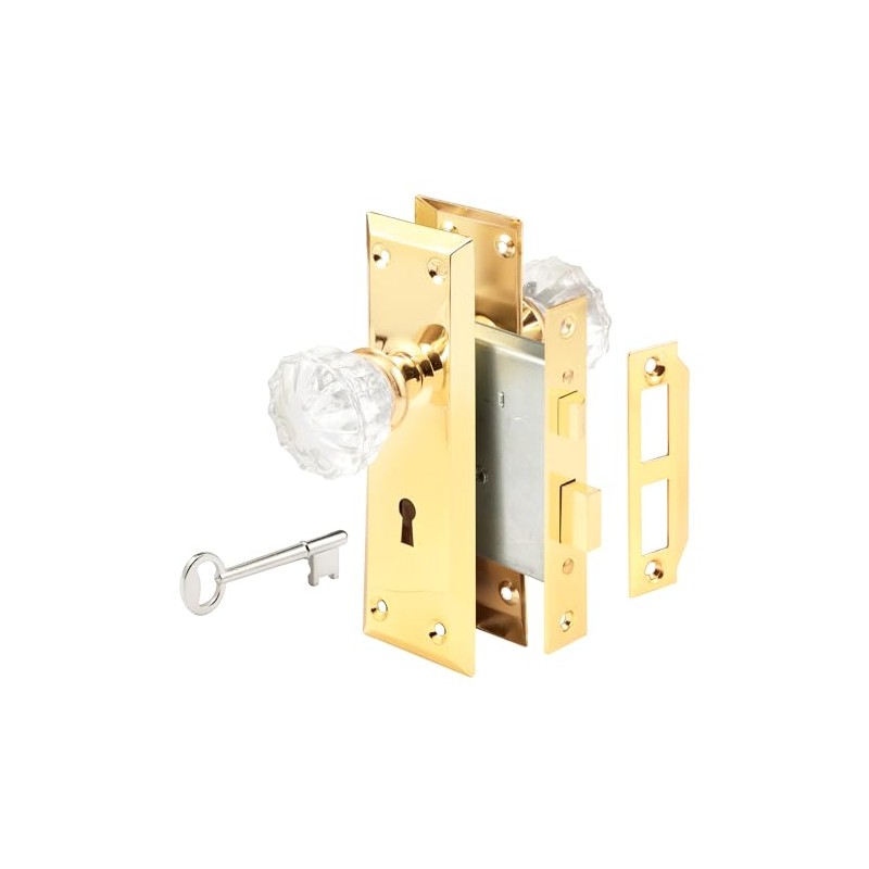 Prime-Line E 28336 Mortise Keyed Lock Set with Glass Knob