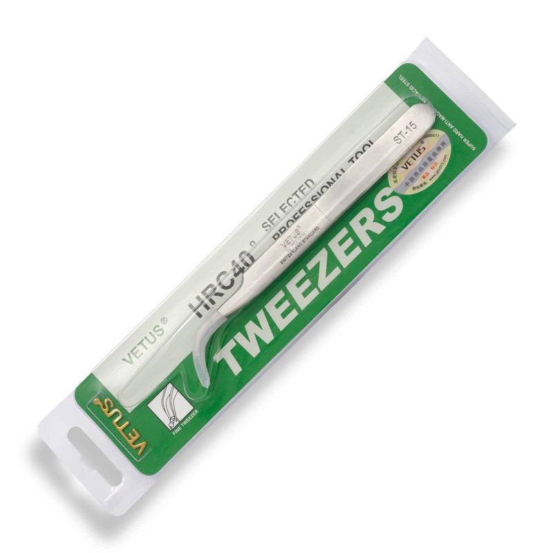 Eyelash Tweezers Eyelash Extension Tweezers Vetus ST-15 Curved