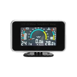 3 in 1 Car LCD Digital Meter Oil Pressure Voltage Water Temperature Gauge Universal Instrument 9 36V for Car, Truck, RV, SUV with LCD Digital Meter